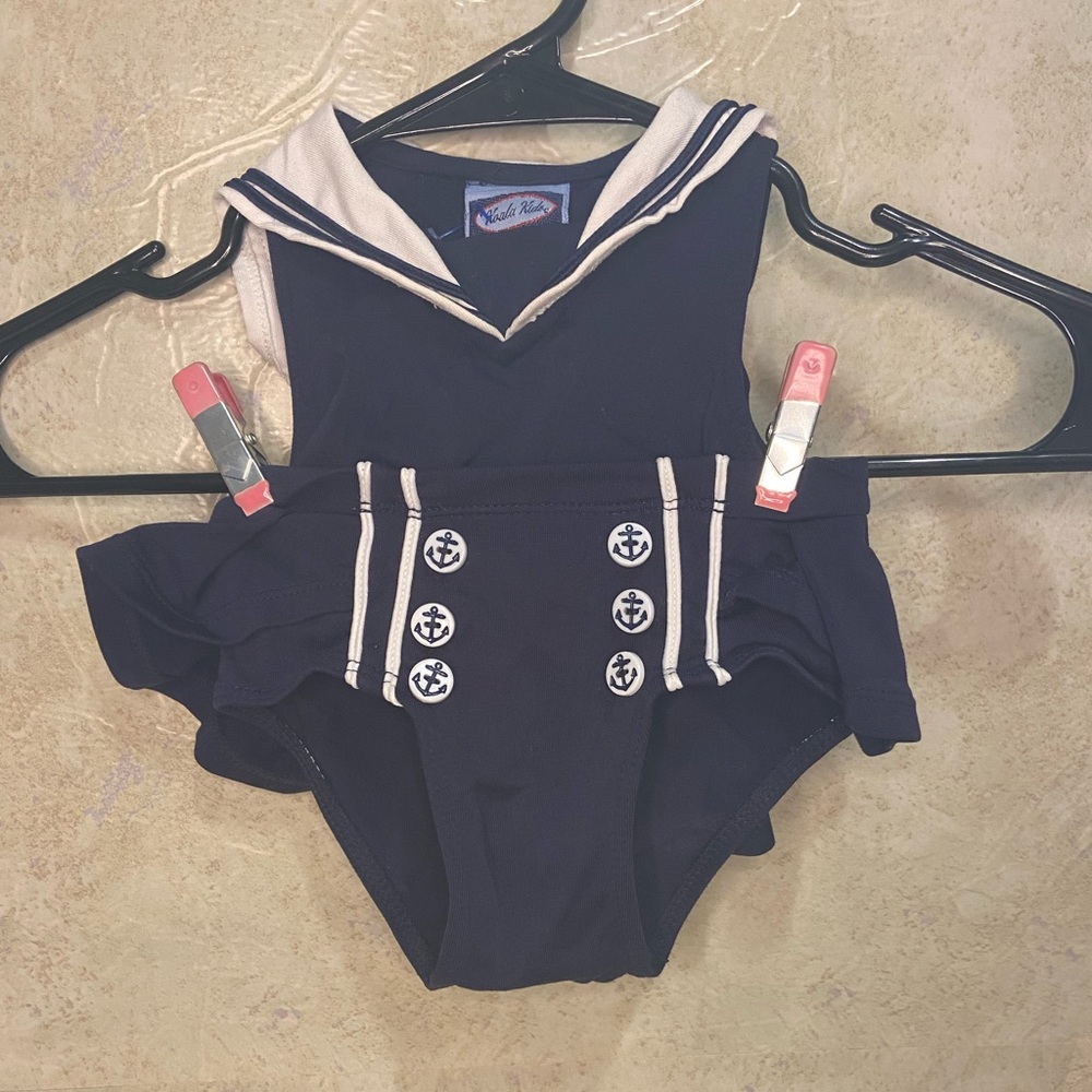 Sailor bathing suit baby two piece navy swimming suit